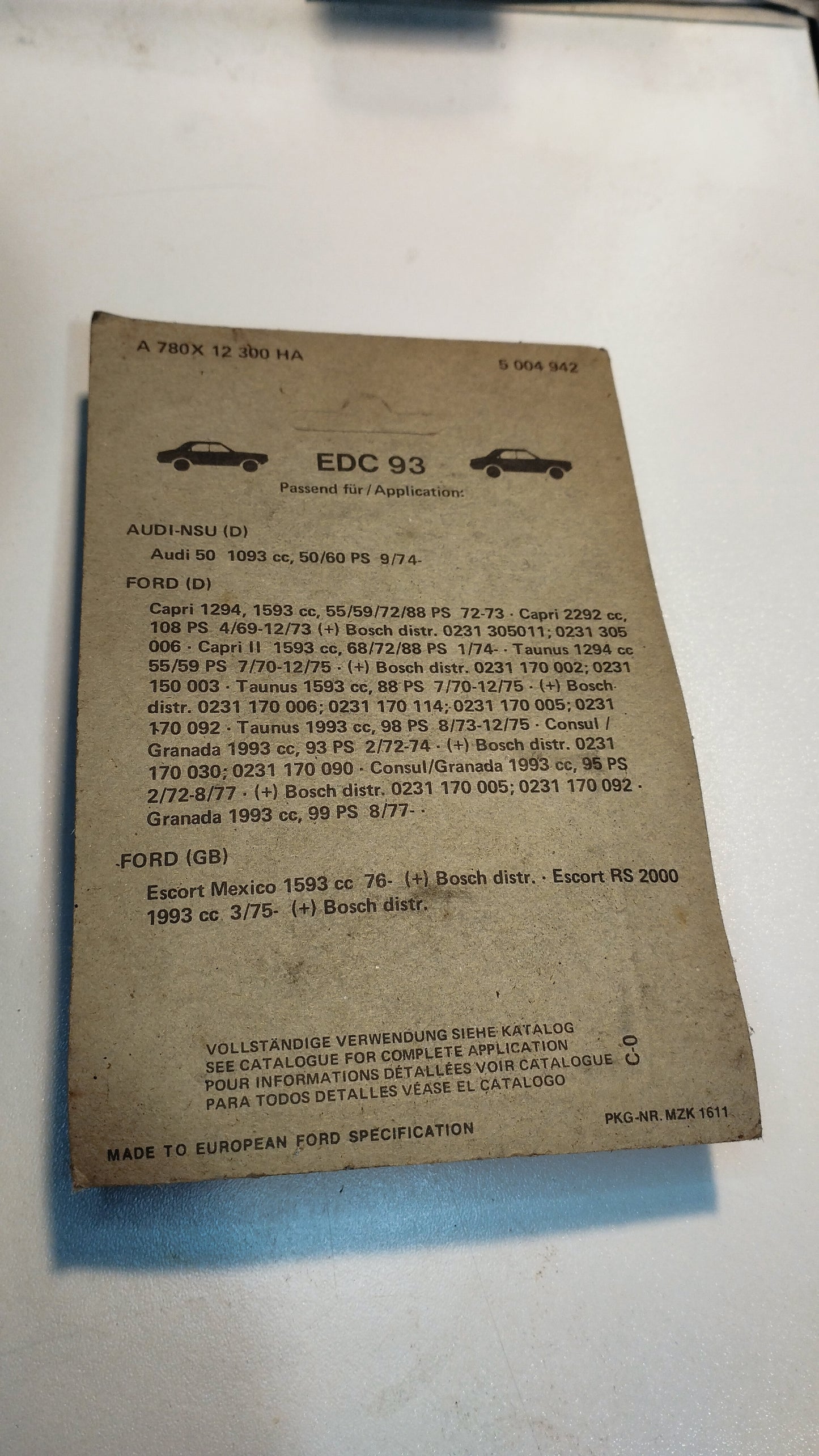 Condensateur Motorcraft EDC93 NOS